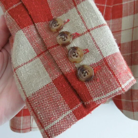 SMYTHE Patch Pocket Birkin Blazer in Rust Spring Tweed - Women's Size US 6 - Picture 9 of 16